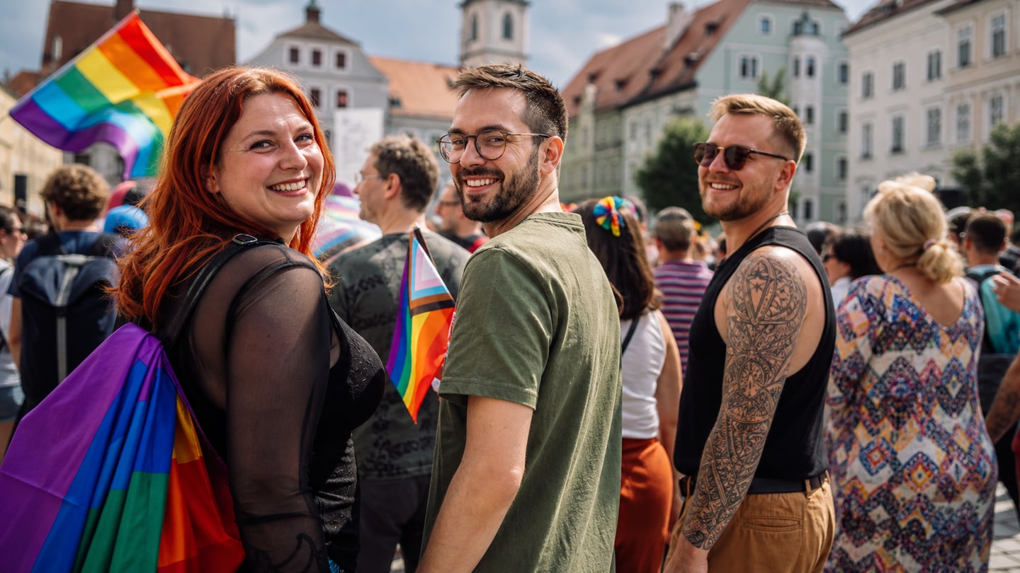 KI-generierte redaktionelle Szene zu CSD Kaufbeuren 2026; keine Aufnahme der Veranstaltung