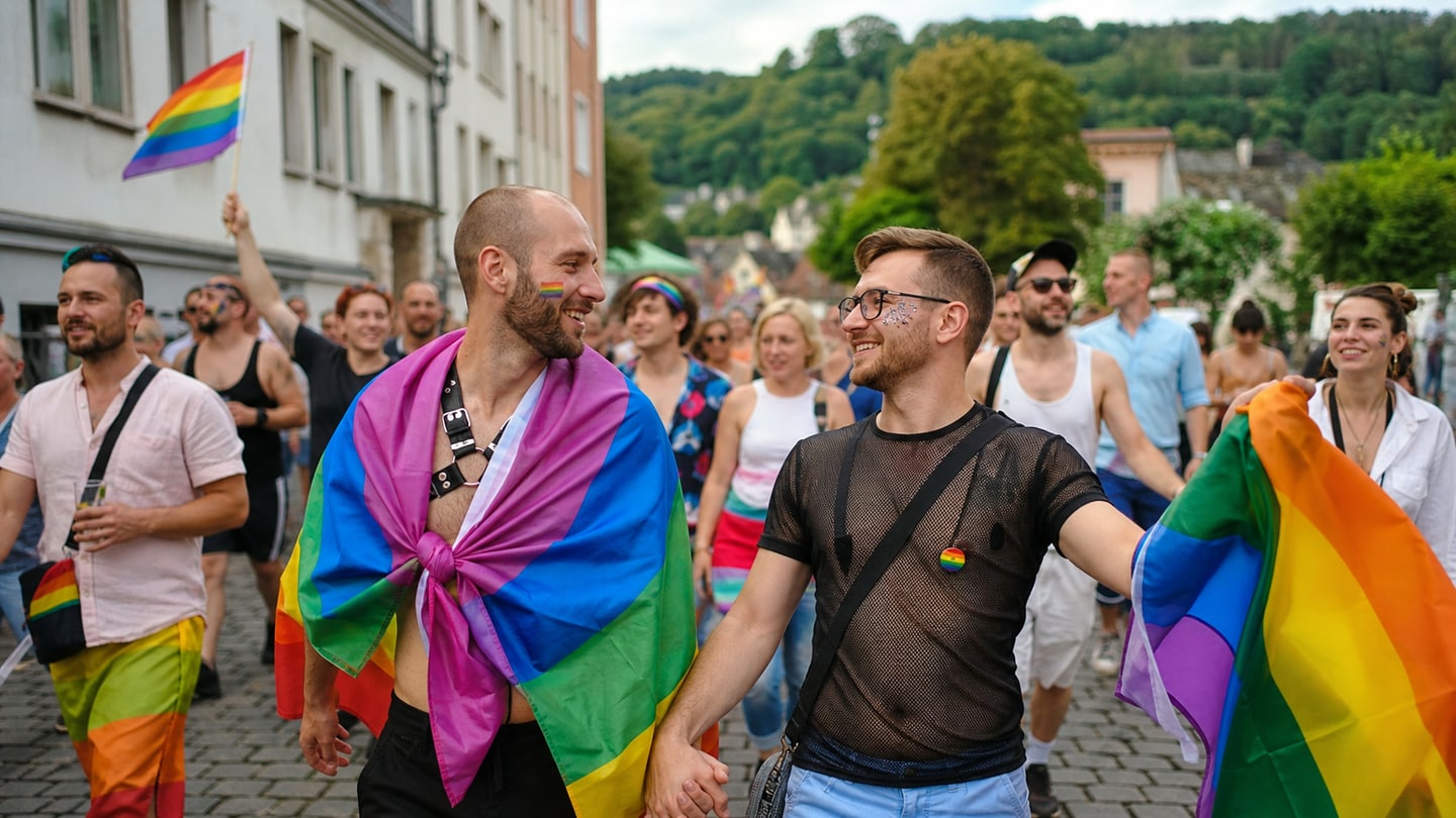 KI-generierte redaktionelle Szene zu CSD Regen 2026; keine Aufnahme der Veranstaltung