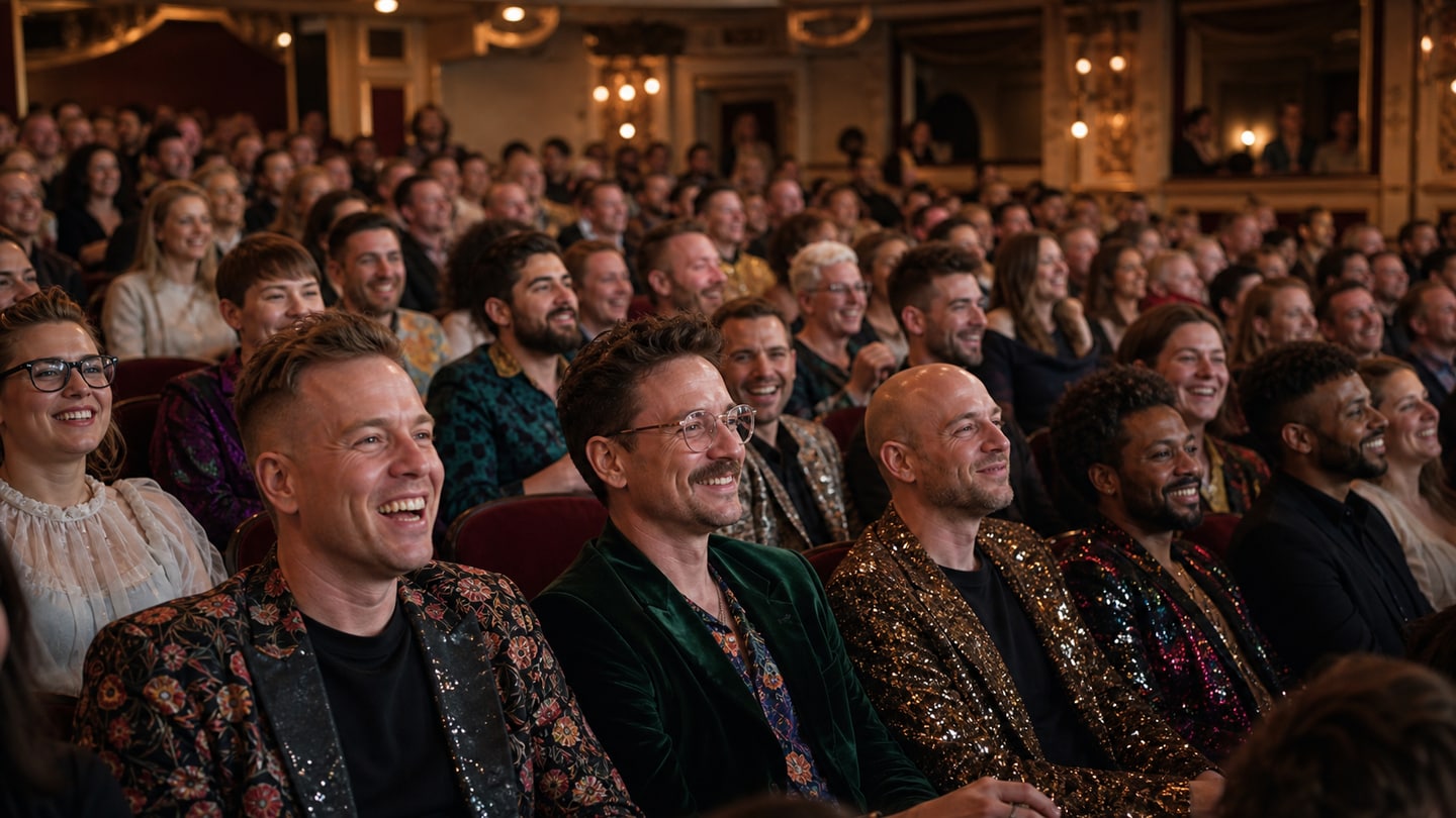KI-generierte redaktionelle Szene zu Gina’s Christmas Comedy Show 2026; keine Aufnahme der Veranstaltung