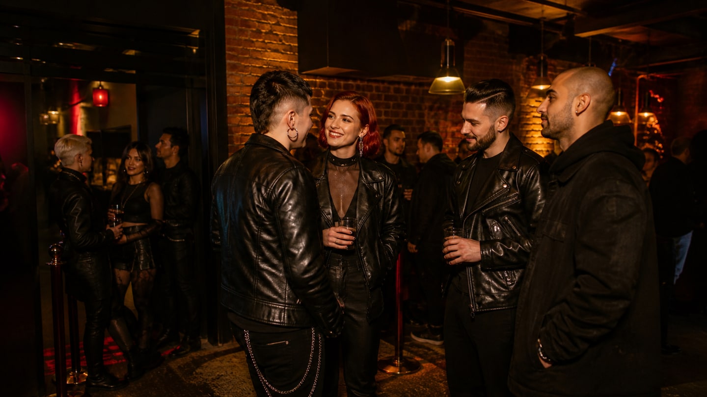 KI-generierte redaktionelle Szene zu MLC Leather Night; keine Aufnahme der Veranstaltung