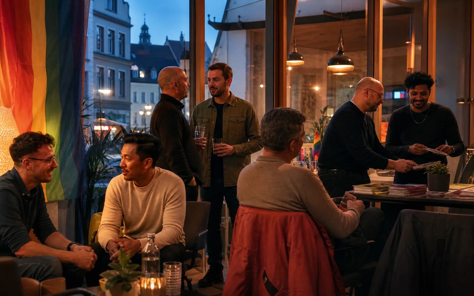 KI-generierte redaktionelle Szene zu MSM-After Work – Test und Beratung; keine Aufnahme der Veranstaltung