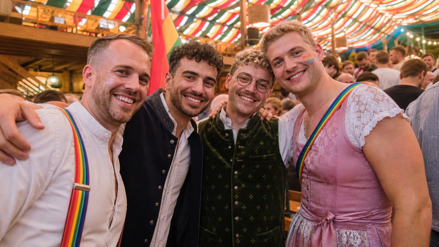 KI-generierte redaktionelle Szene zu ProudWiesn 2026; keine Aufnahme der Veranstaltung