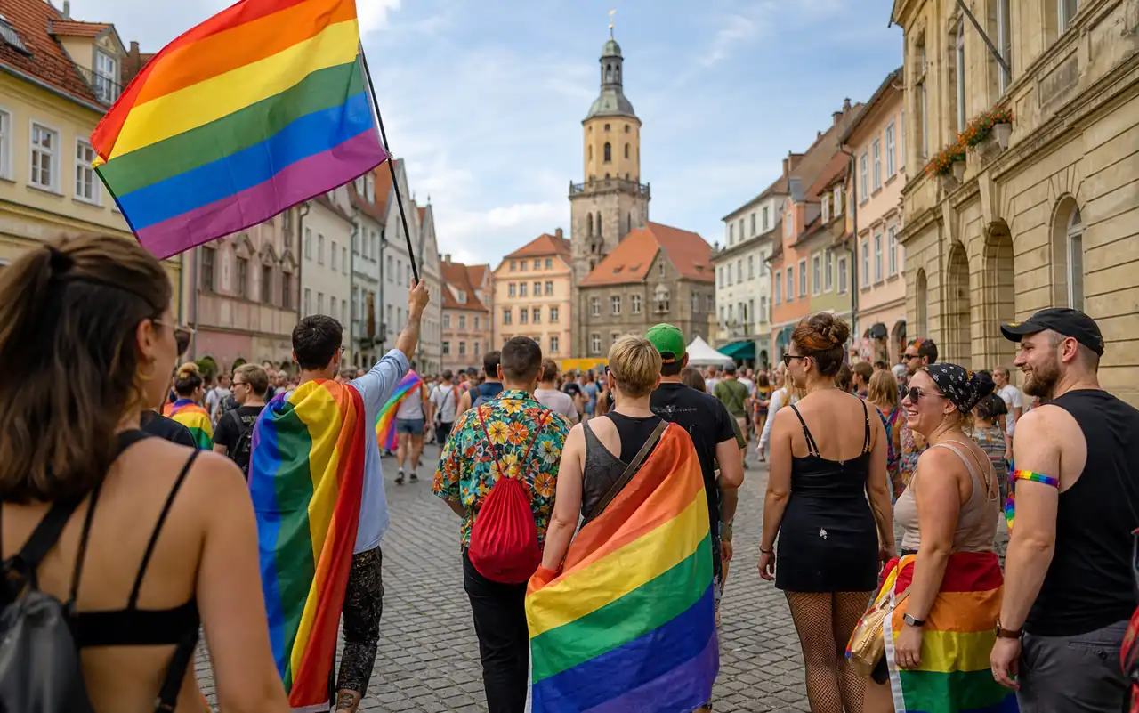 KI-generiertes redaktionelles Motiv zu CSD Haßfurt 2026 in Bayernweit