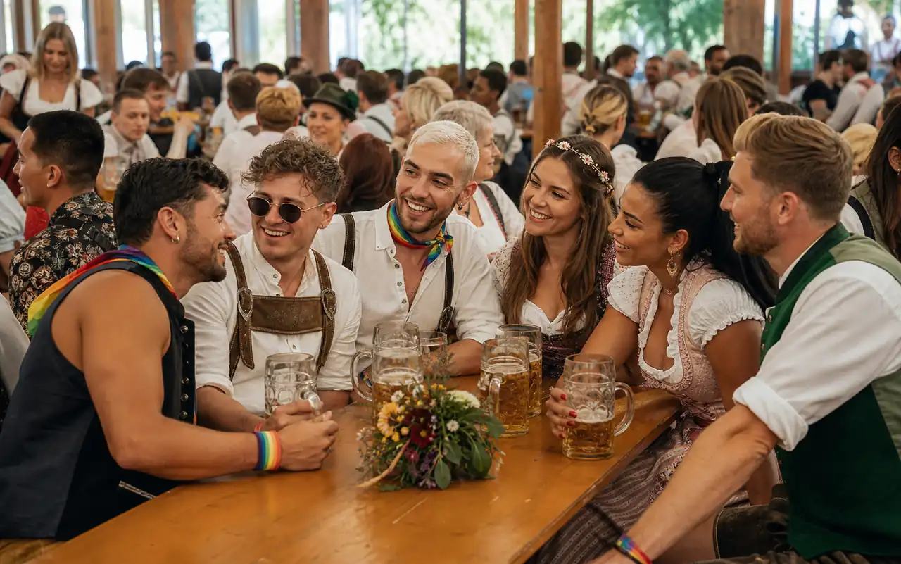 KI-generiertes redaktionelles Motiv zu GaySunday 2026 in München