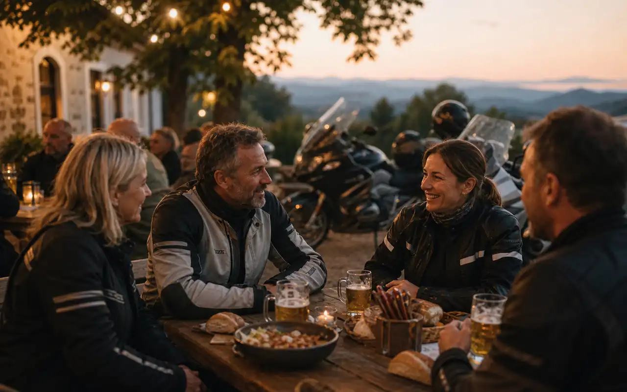 KI-generiertes redaktionelles Motiv zu IsarBiker Stammtisch in München
