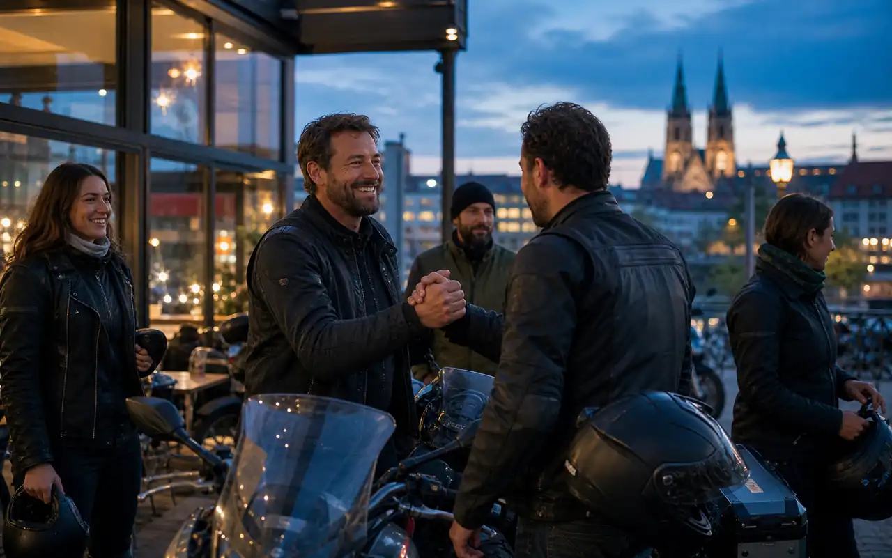 KI-generiertes redaktionelles Motiv zu IsarBiker Stammtisch in München