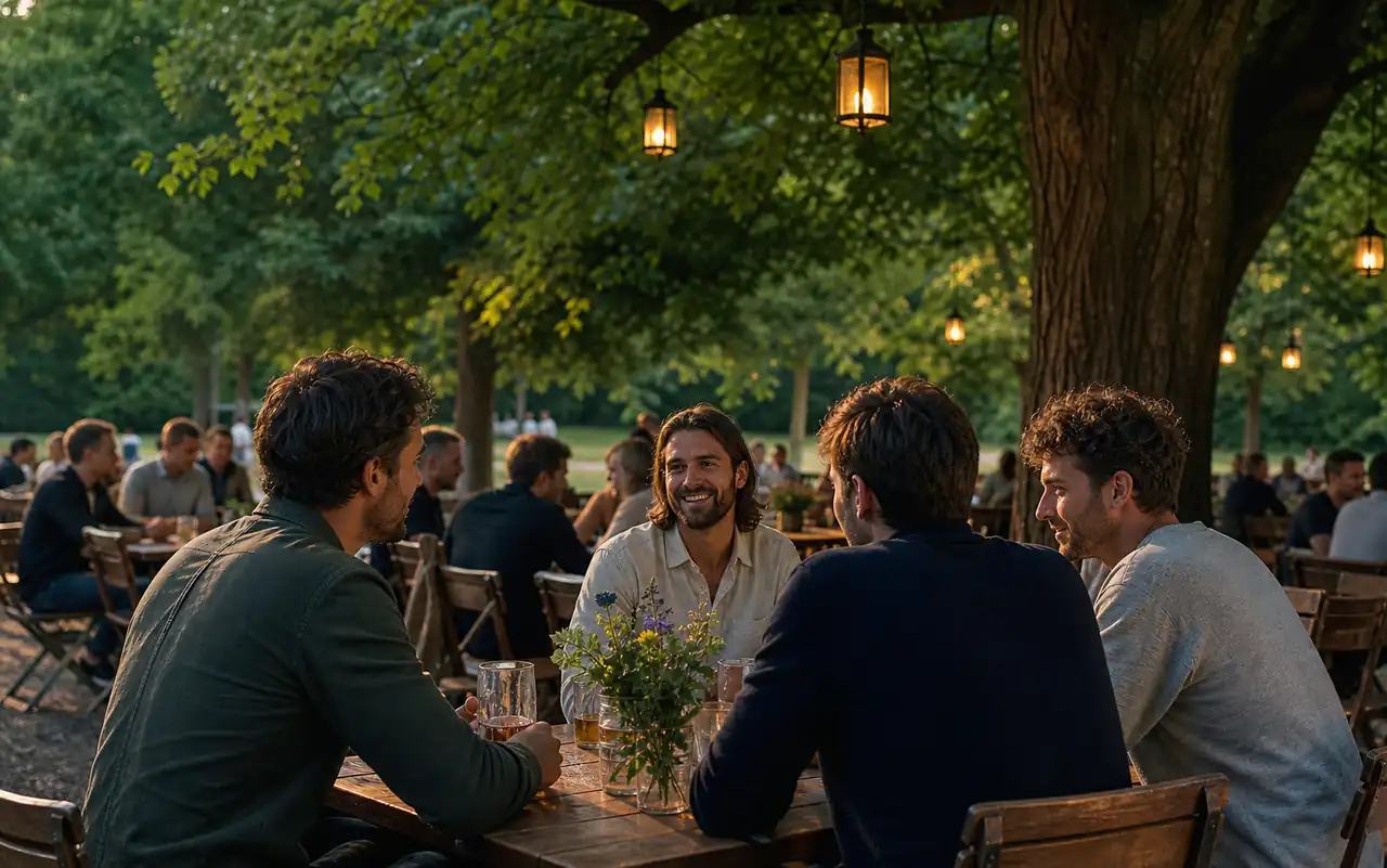 KI-generiertes redaktionelles Motiv zu MLC Biergarteln am Bavariapark in München